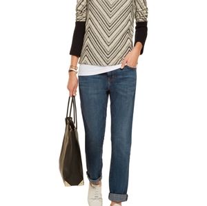 The Rendezvous Distressed Mid-rise Slim-leg Jeans In Mid Denim